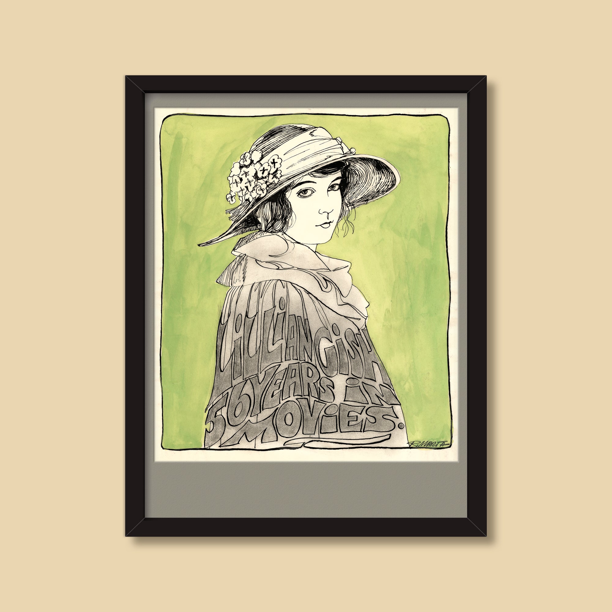 Lillian Gish — vintage illustration by Ray Marta