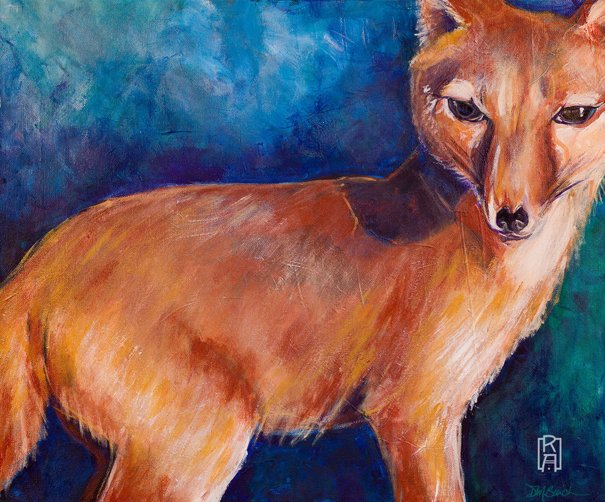 Red Fox | Mixed Media Painting by Denise Marta-Burch