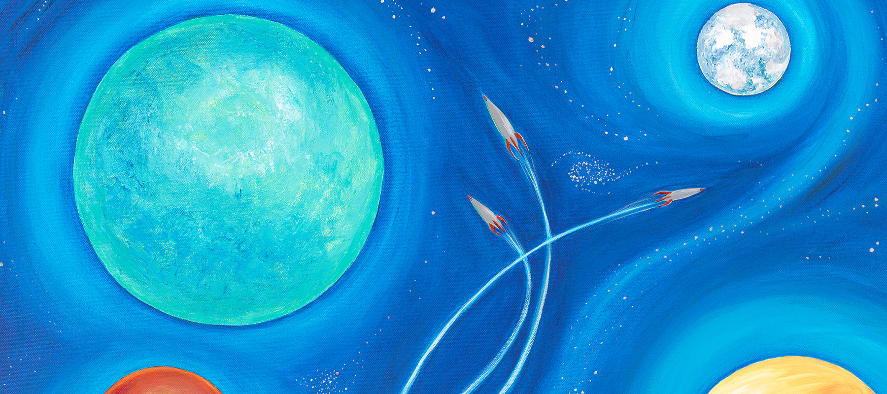 Retro Space Paintings by Denise Marta-Burch