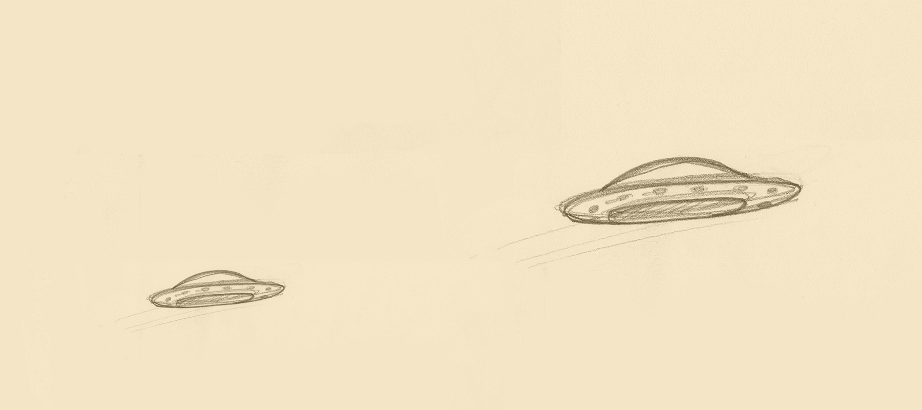Flying saucer sketch by Denise Marta-Burch
