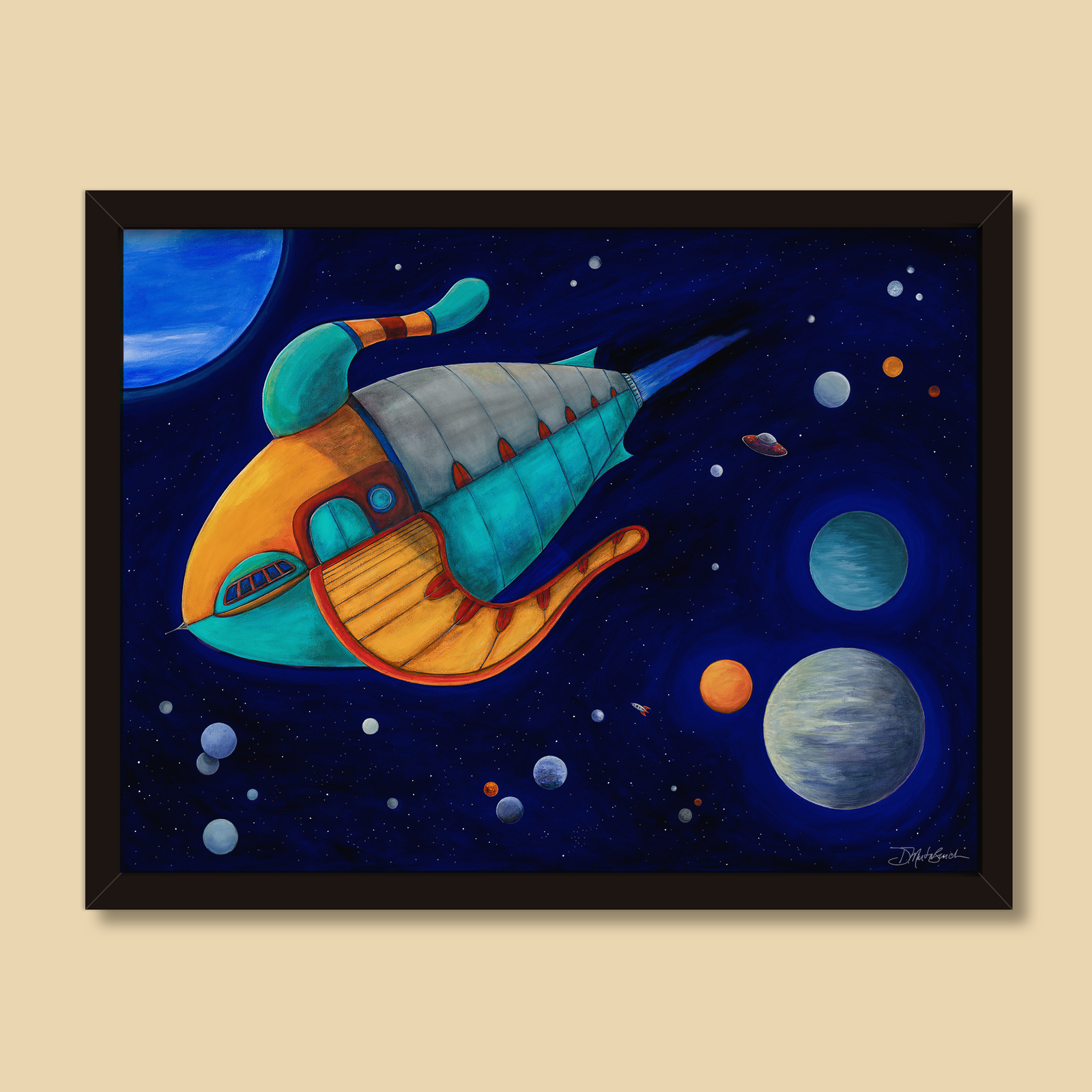 Cosmic Cruise | Acrylic & Ink Painting by Denise Marta-Burch