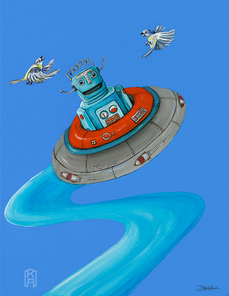 Joy Ride | Acrylic & ink painting by Denise Marta-Burch