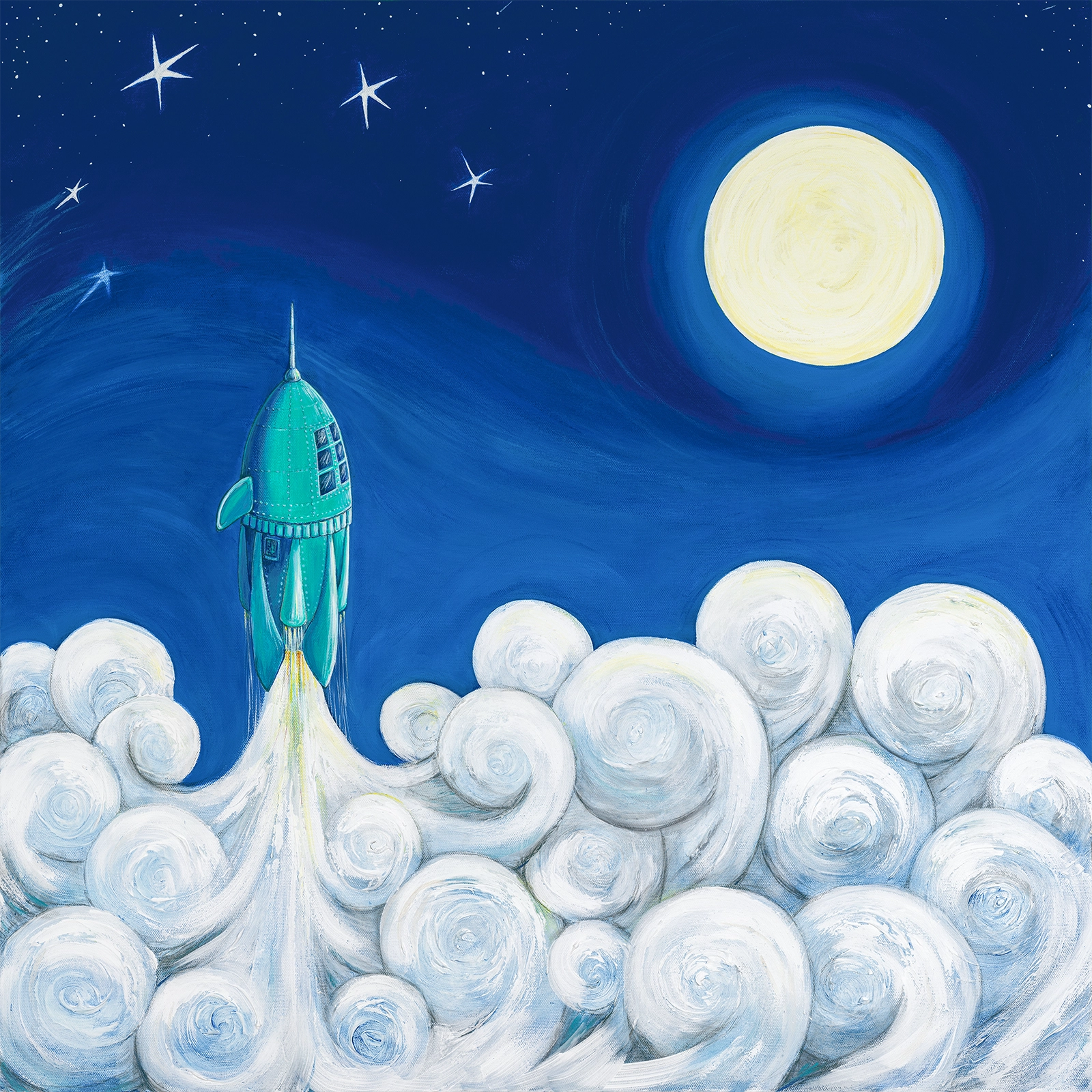 Liftoff on Lanos | Painting by Denise Marta-Burch