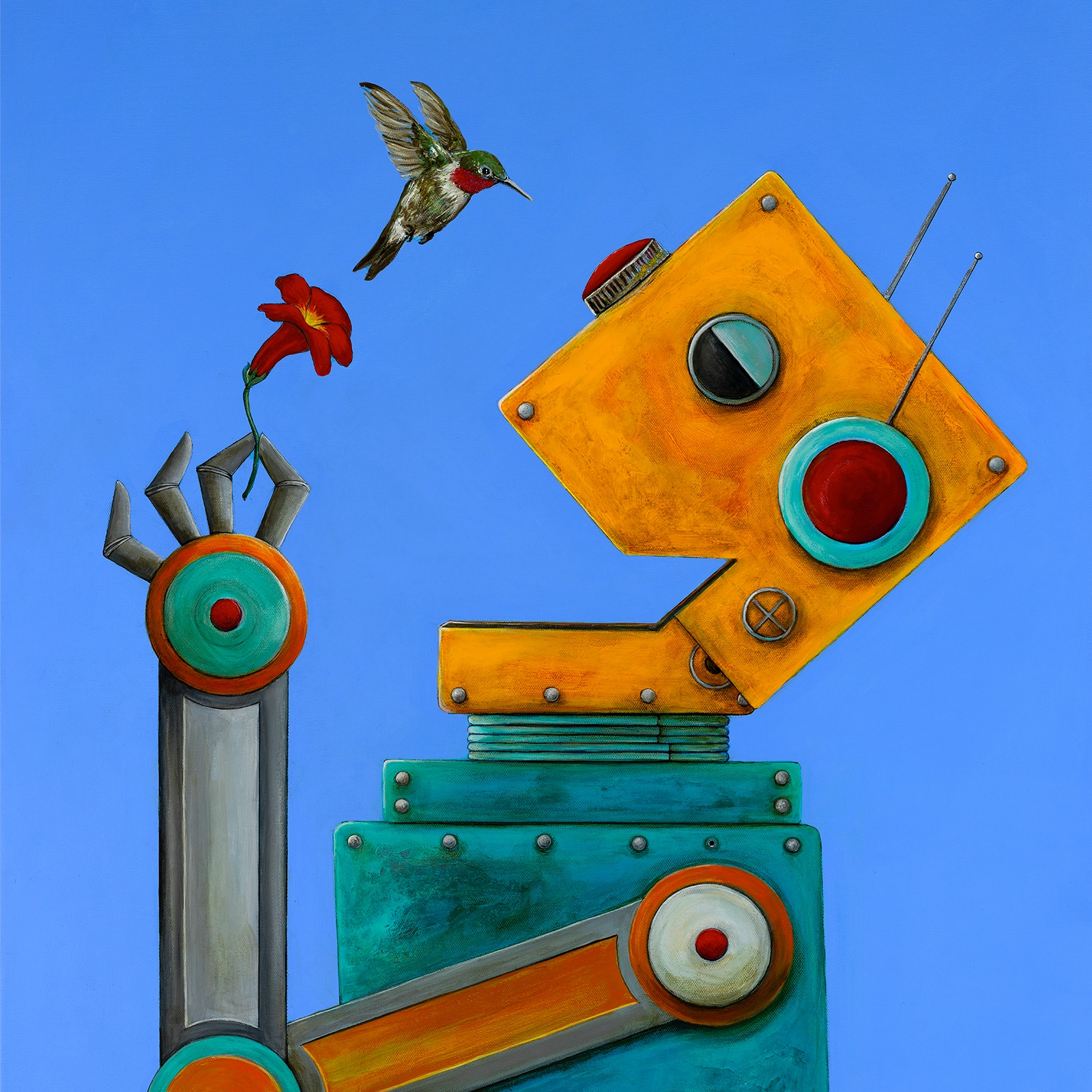 Screw Loose Joybot | Acrylic painting by Denise Marta-Burch