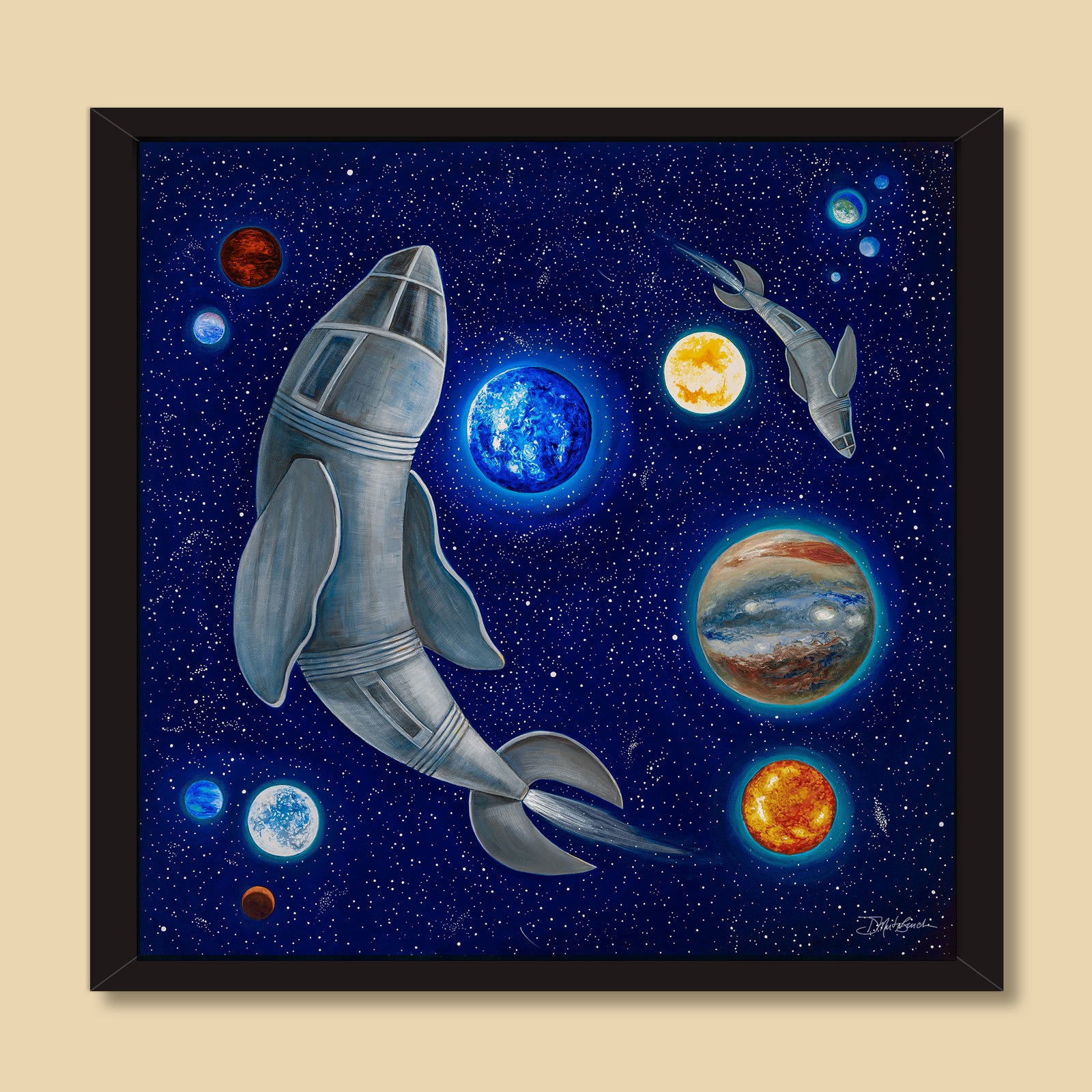 The Cetoceans | Acrylic & Ink Painting on Canvas by Denise Marta-Burch