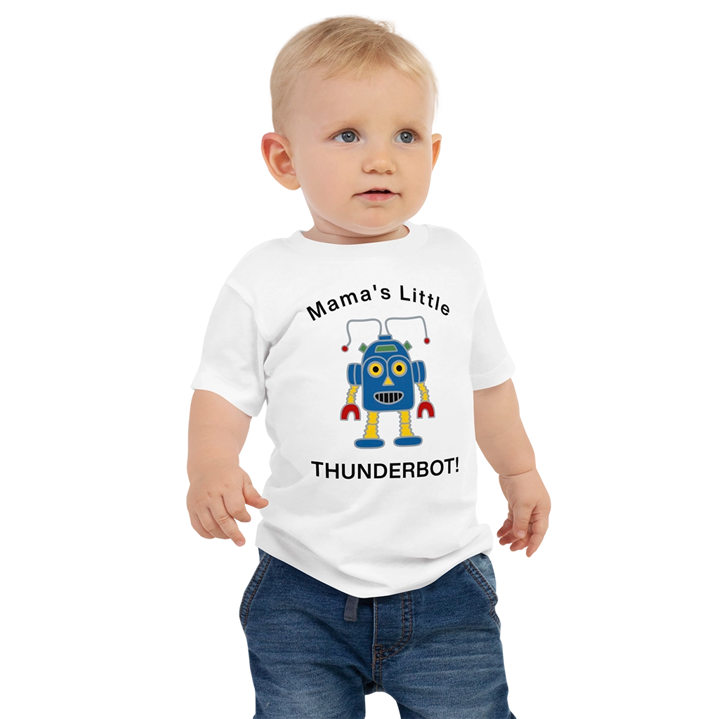 Mama's Little Thunderbot | Baby T-Shirt by Ridgeline Arts