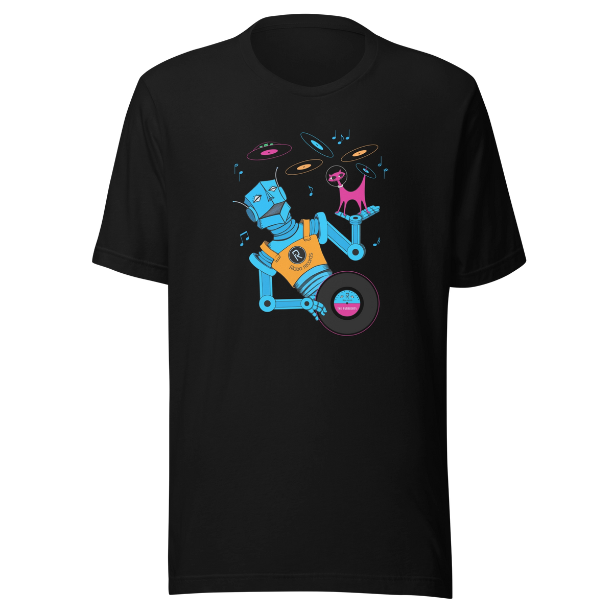Unisex Black Robo Records T-shirt by Ridgeline Arts