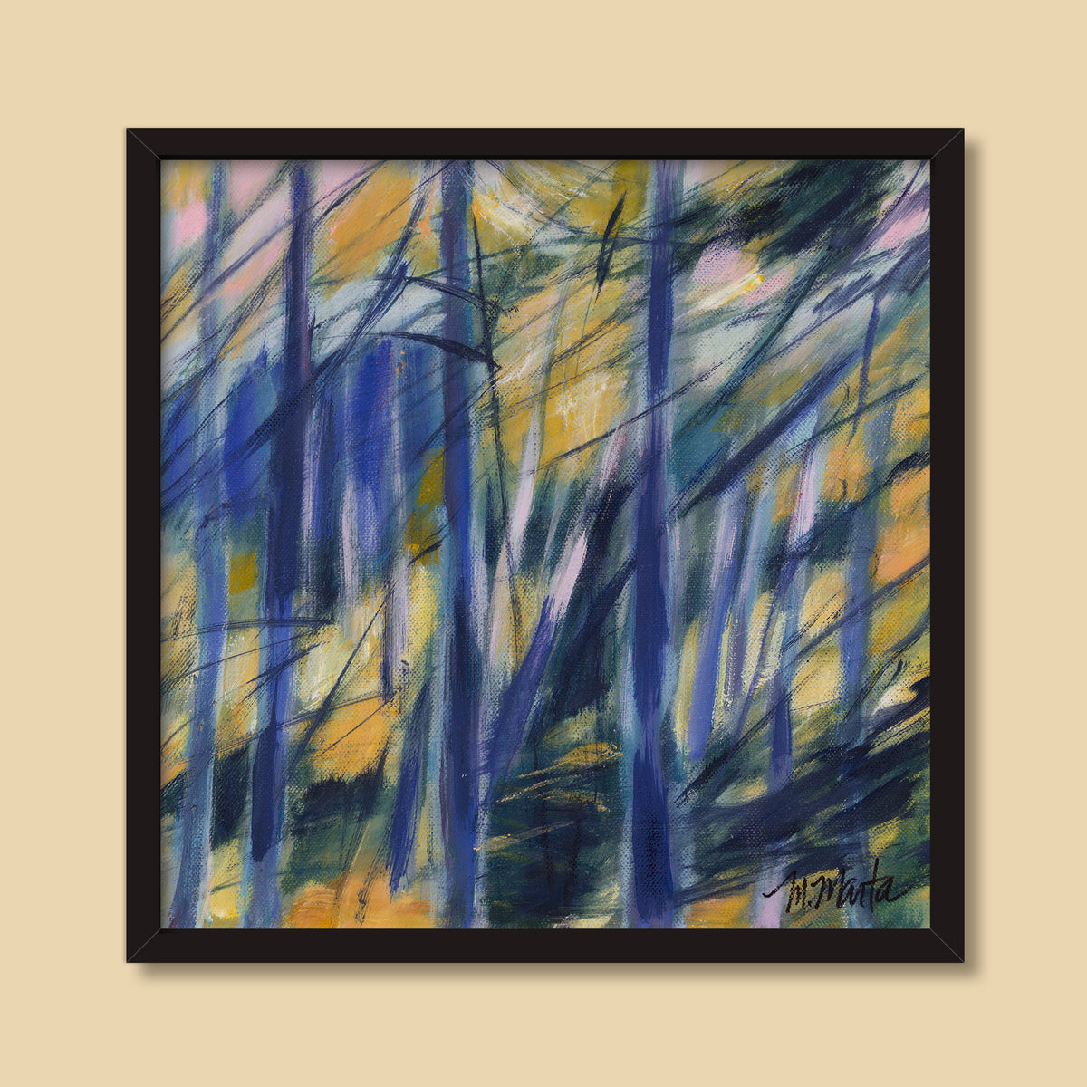 Blue Woods | acrylic abstract landscape painting by Michelle Marta-Drake