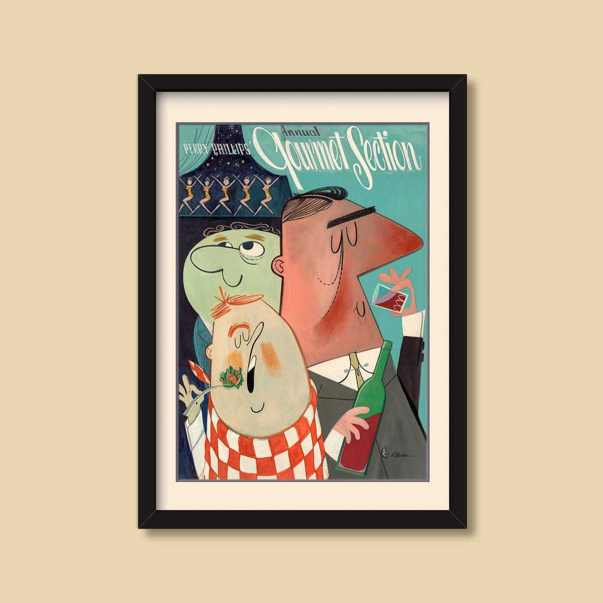 Gourmet Guys — vintage illustration by Ray Marta