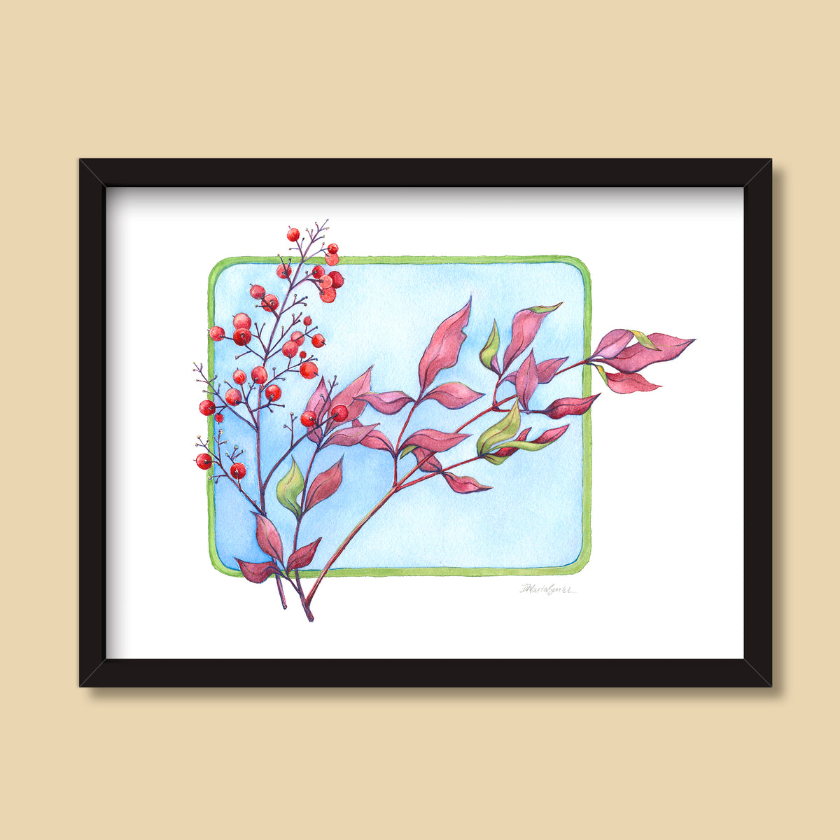 Heavenly Bamboo | Watercolor Painting by Denise Marta-Burch