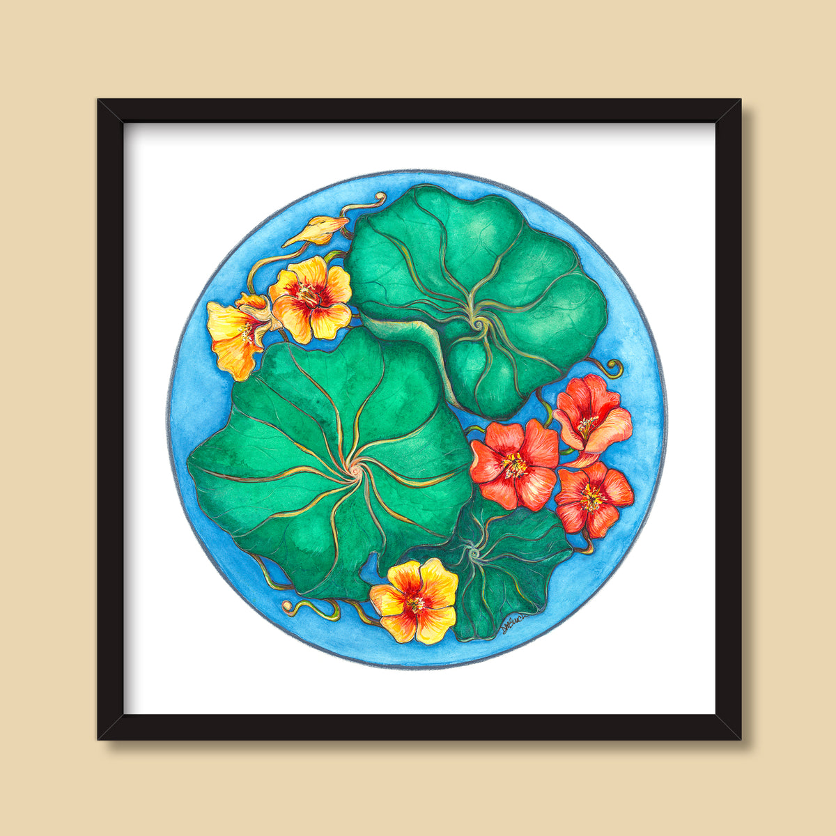 Nasturtiums | Mixed Media Painting by Denise Marta-Burch