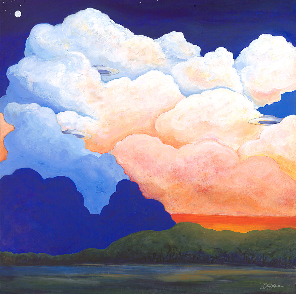 Out of the Clouds | mixed media painting by Denise Marta-Burch