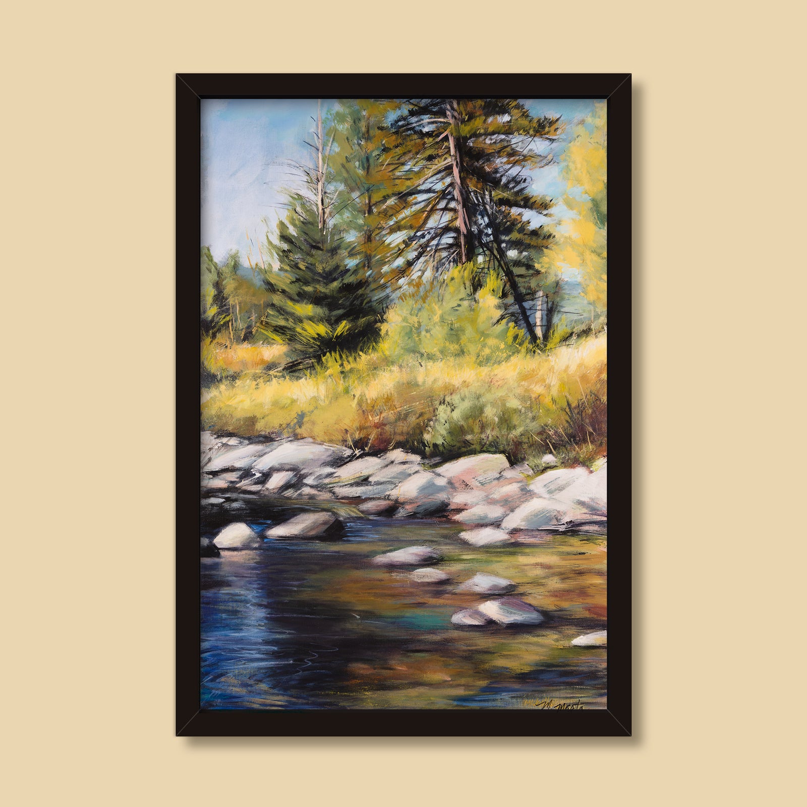 Reincarnation Along The Carson | mixed media landscape painting by Michelle Marta-Drake