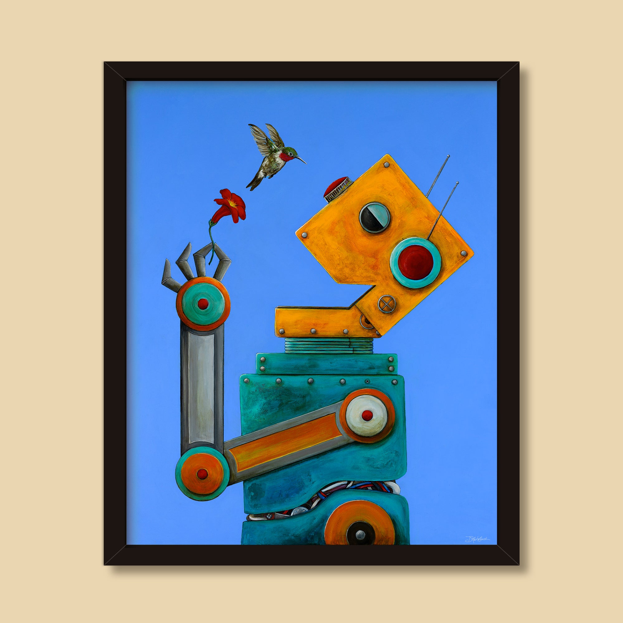 Screw Loose Joybot | Acrylic & Ink Painting by Denise Marta-Burch