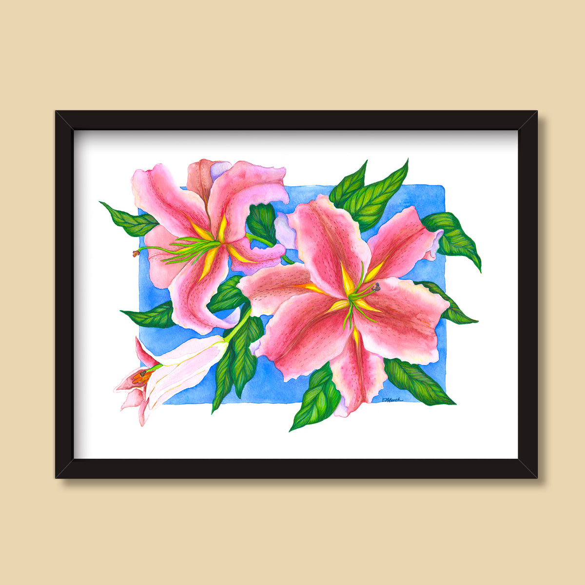 Stargazer Lilies | Mixed Media Painting by Denise Marta-Burch