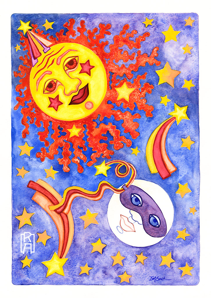 Celestial Celebration | Watercolor by Denise Marta-Burch