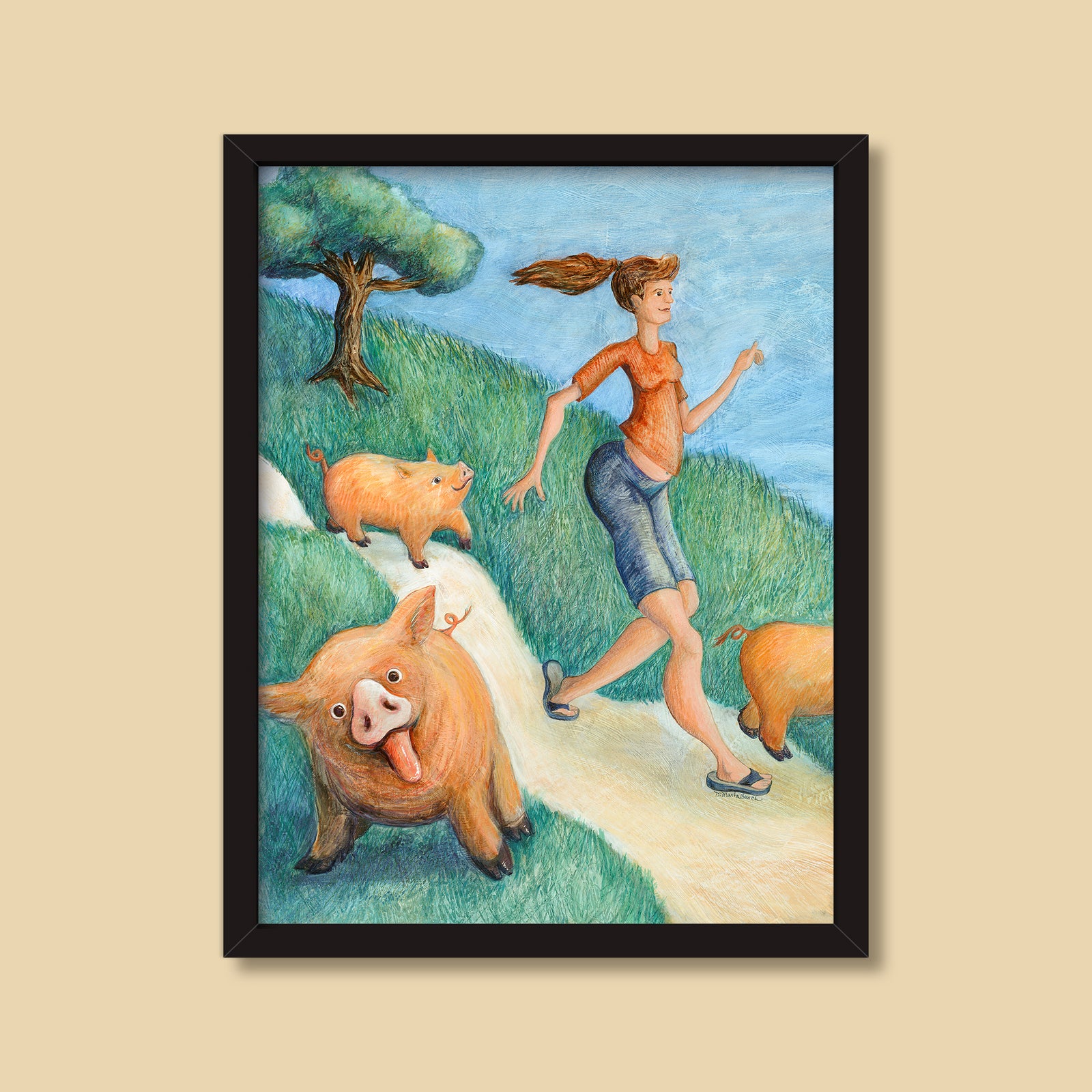 Walkies | Mixed Media Painting by Denise Marta-Burch